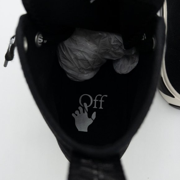 Off-White Men's Arrow Striped Canvas Mid-Top Sneakers - Picture 7 of 13